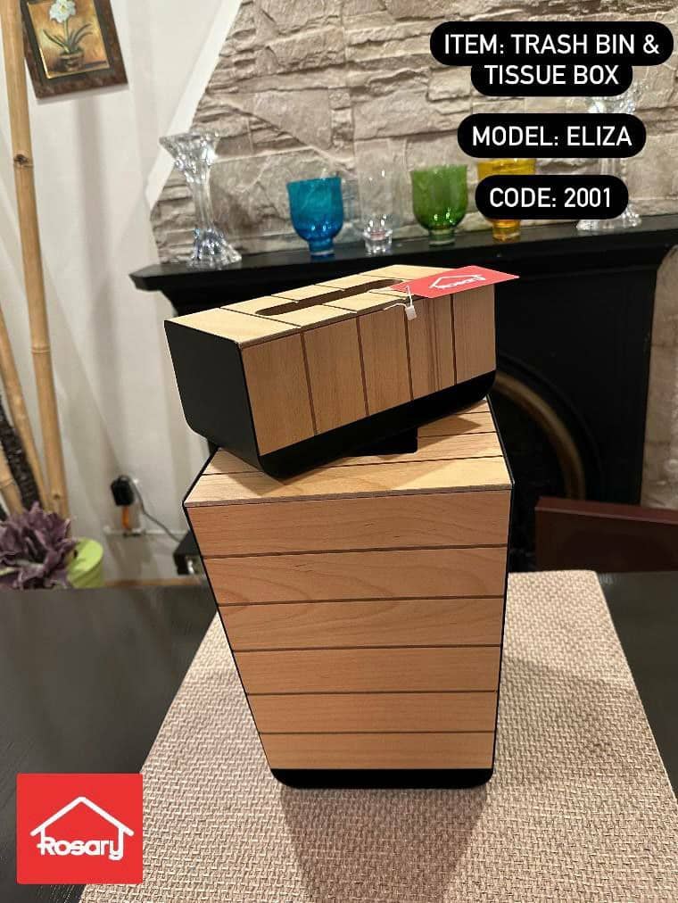 سطل ودستمال  چوب و فلز مشکی