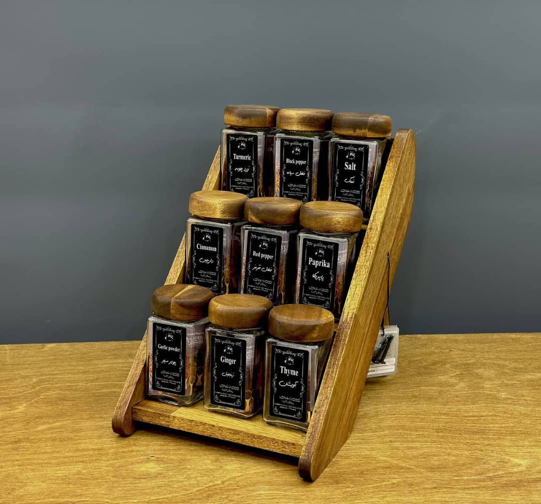 ادویه ریز 9 تایی چوب آکاسیای تایلند تک کارتن افرالوکس